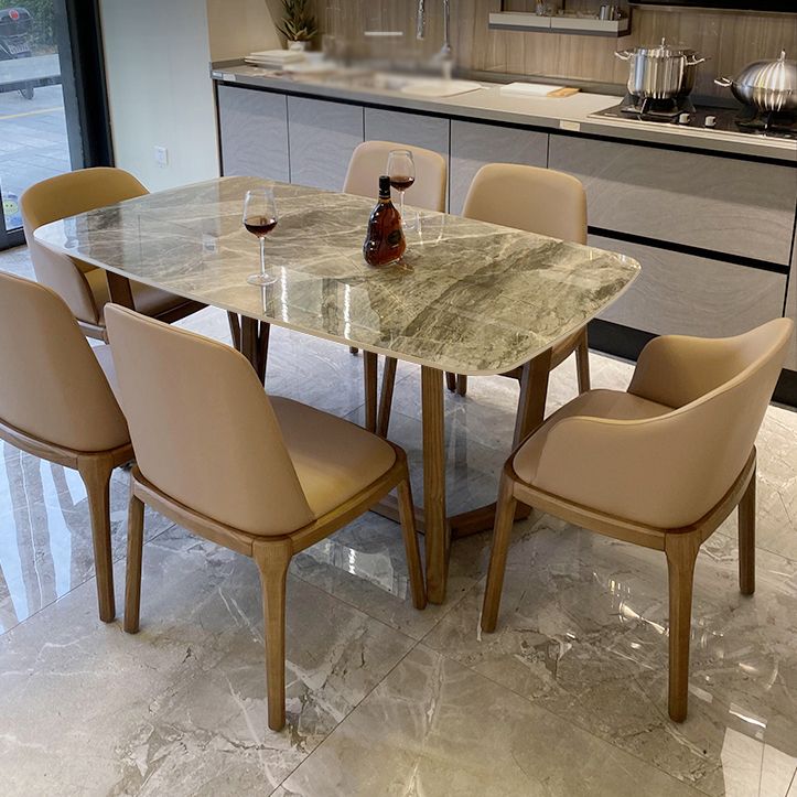 Minimalist Style Table Set with Sintered Stone Table and Upholstered Chairs Clearhalo 'Dining Room Sets' 'Dining Tables & Seating' 'dining_room_set' 'furn' 'furn_dining_room_set' 'Furniture' 'furniture_dining_room_set' 'Kitchen & Dining Furniture' 'kitchen&dining_furn' 'kitchen' 1200x1200_374988b5-6978-4a78-9d1e-084ccc0959a3