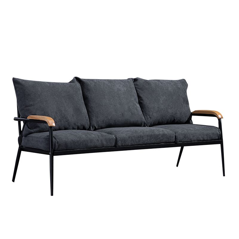 Black Classic Industrial Cushions Cotton Blend Sofa 25.6"High Square Arm Sofa Clearhalo 'furn' 'furn_sofas' 'Furniture' 'furniture_sofas' 'kitchen' 'kitchen_sofas' 'Living Room Furniture' 'Sofa' 'sofas' 1200x1200_374a0c8c-1639-48c9-8ebe-9703d68a9c9e