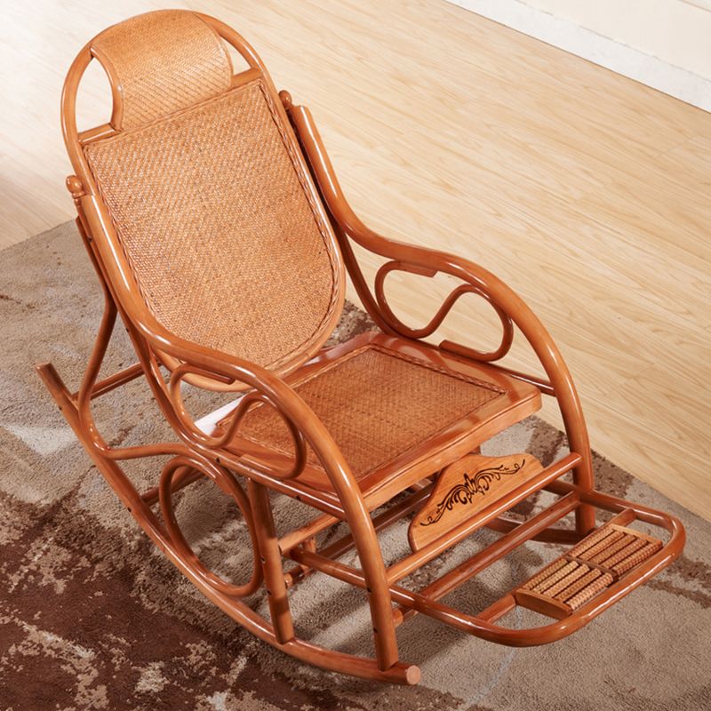Spindle Antique Rocking Chair Wicker Rocker Chair 24" x 44.5" x 37.8" for Living Room Clearhalo 'Chairs & Seating' 'furn' 'furn_rocking_chairs' 'Furniture' 'Living Room Furniture' 'Rocking Chairs' 'rocking_chairs' 1200x1200_374a8277-379f-4a3e-99f4-20901271b938