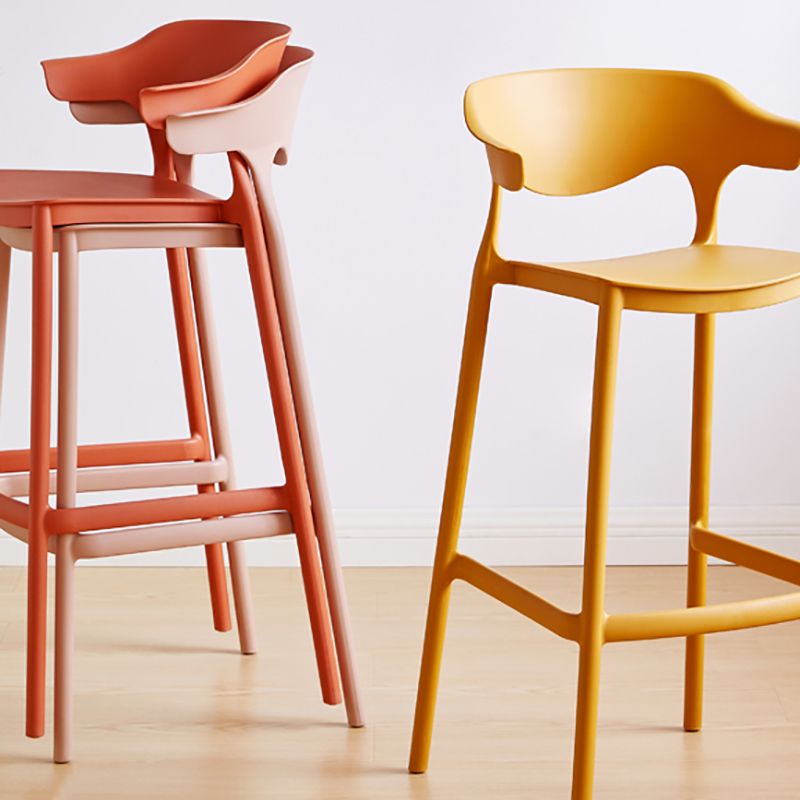 Plastic Contemporary Kitchen Dining Room Arm Stool Low Back Bar Stool Clearhalo 'Bar Furniture' 'Bar Stools' 'bar_stools' 'Furniture' 'furniture_bar_stools' 'Kitchen & Dining Furniture' 1200x1200_374aa386-9228-4641-9968-785c828e0eb1