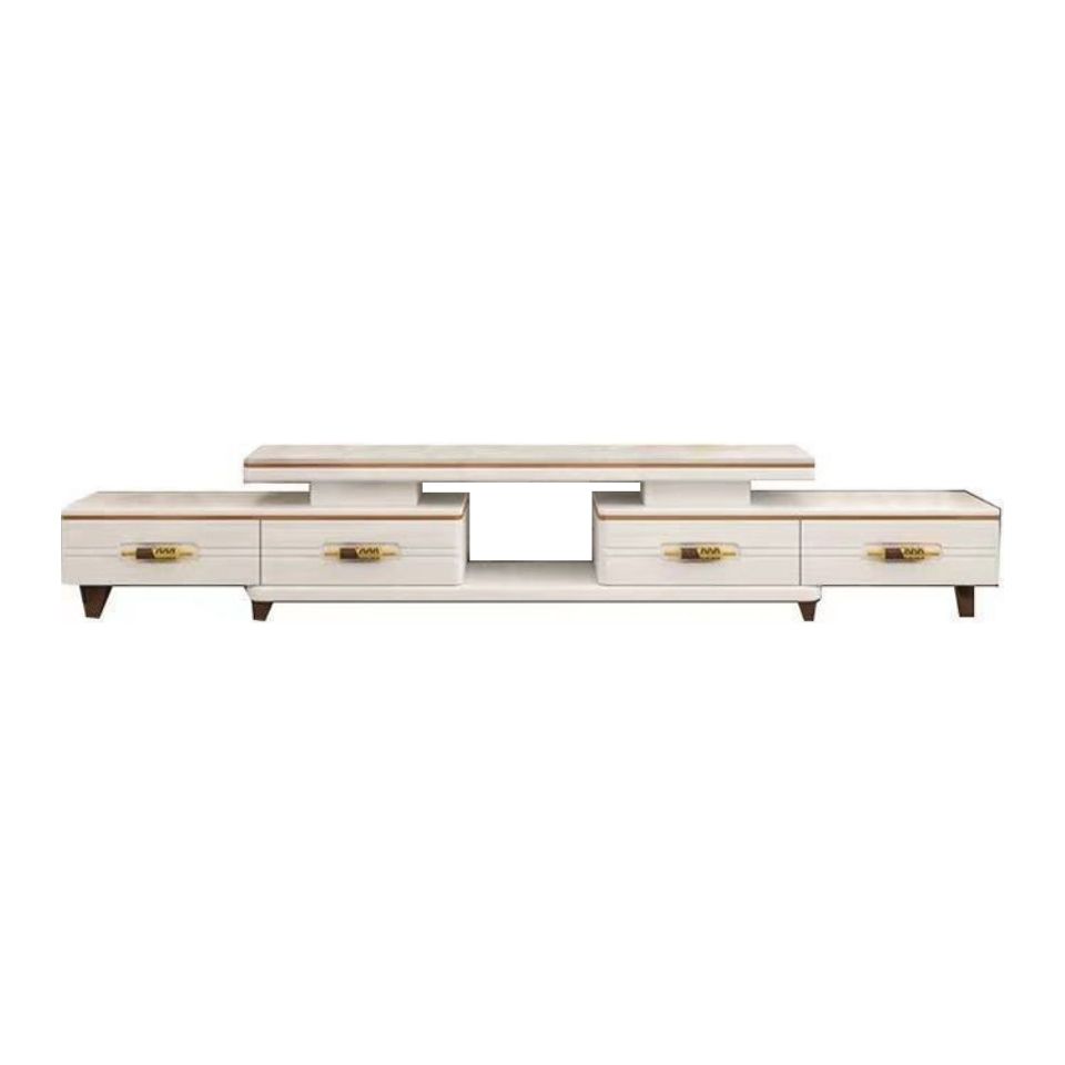 94 " / 71" Black & Gold Sliding TV Stand, 4 - Schubladenfernsehkonsole