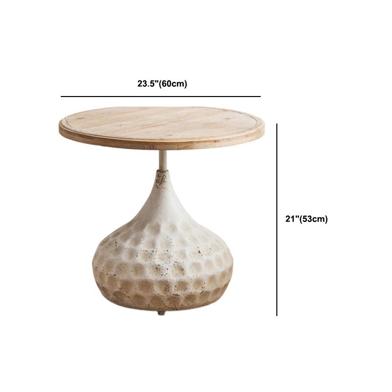 French Country Round Wooden Top Side Table Antique Brown Pedestal End Snake Table Clearhalo 'Coffee & Accent Tables' 'End & Side Tables' 'end_side_tables' 'furn' 'furn_end_side_tables' 'Furniture' 'Living Room Furniture' 1200x1200_374b9ee2-5788-49cf-bb7f-88eee5a49f1a