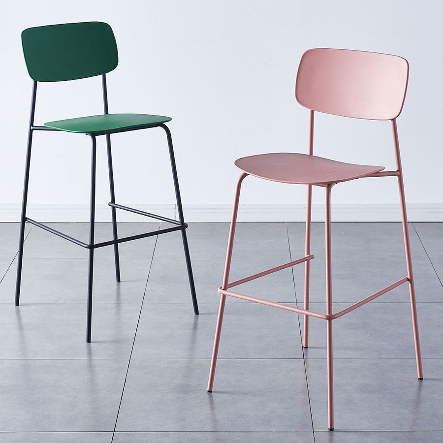 Taburete de la barra de respaldo escandinavo rectángulo de plástico Taburada de contra-altura