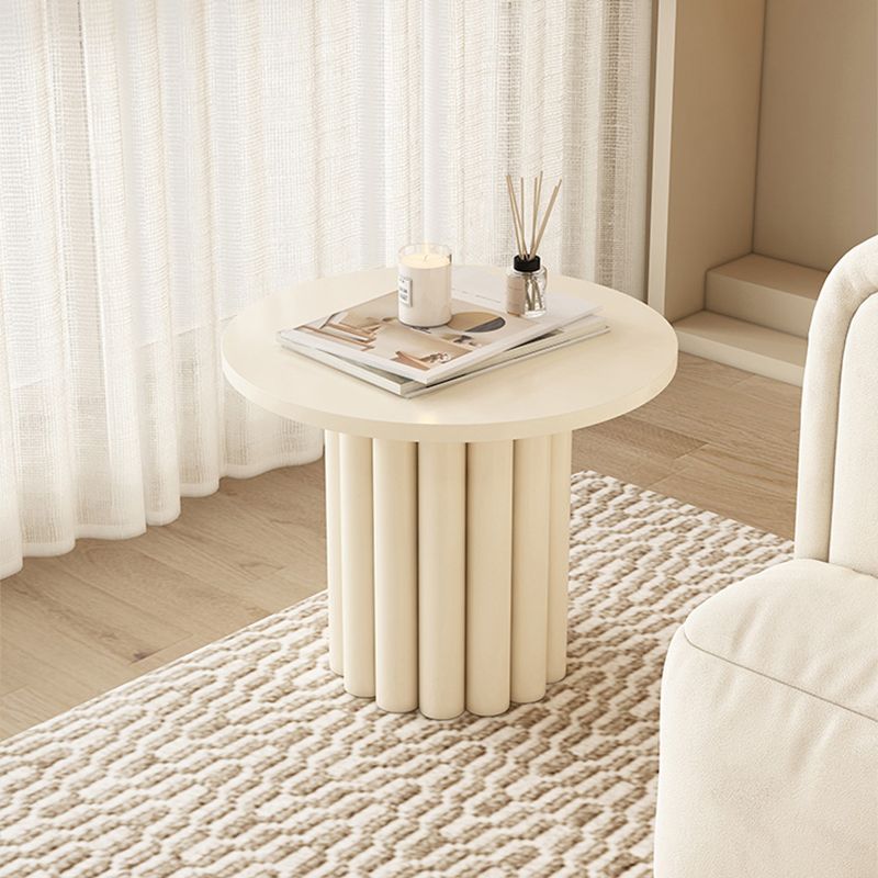 Mesa de centro de madera para cóctel, mesa auxiliar o de café blanca con 4 patas
