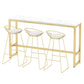 Rectangle Bar Dining Table Contemporary Bar Table with Gold Trestle Base Clearhalo 'Bar Furniture' 'Bar Tables' 'bar_tables' 'furn' 'furn_bar_tables' 'Furniture' 'furniture_bar_tables' 'Kitchen & Dining Furniture' 1200x1200_374ce2c8-ac63-4348-8764-52a9bb6e3a6e