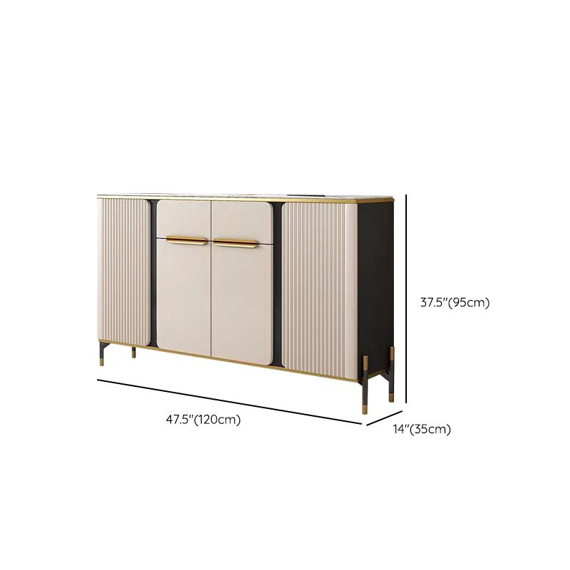 Sideboard a buffet di pietra di credenza glam con cassetti e armadi