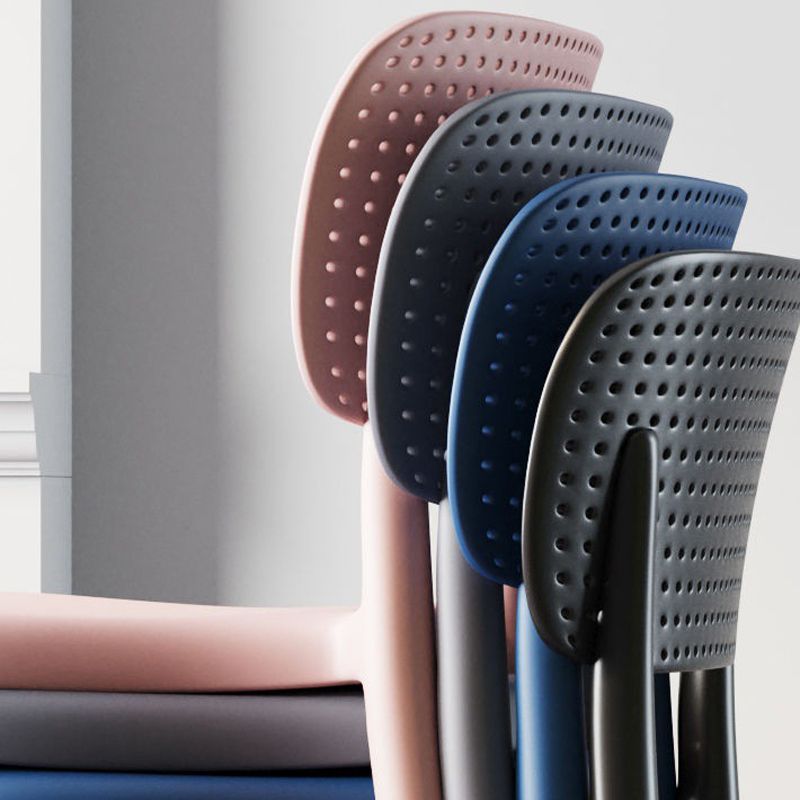 Sedia da pranzo in plastica in plastica in plastica moderna sedia laterale aperto