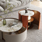 Modern Drum Base Solid Leather Round Table Coffee Table with Storage Clearhalo 'Coffee & Accent Tables' 'Coffee Tables' 'coffee_tables' 'furn' 'furn_coffee_tables' 'Furniture' 'Living Room Furniture' 1200x1200_3750f734-0024-4290-a998-446e18bec375