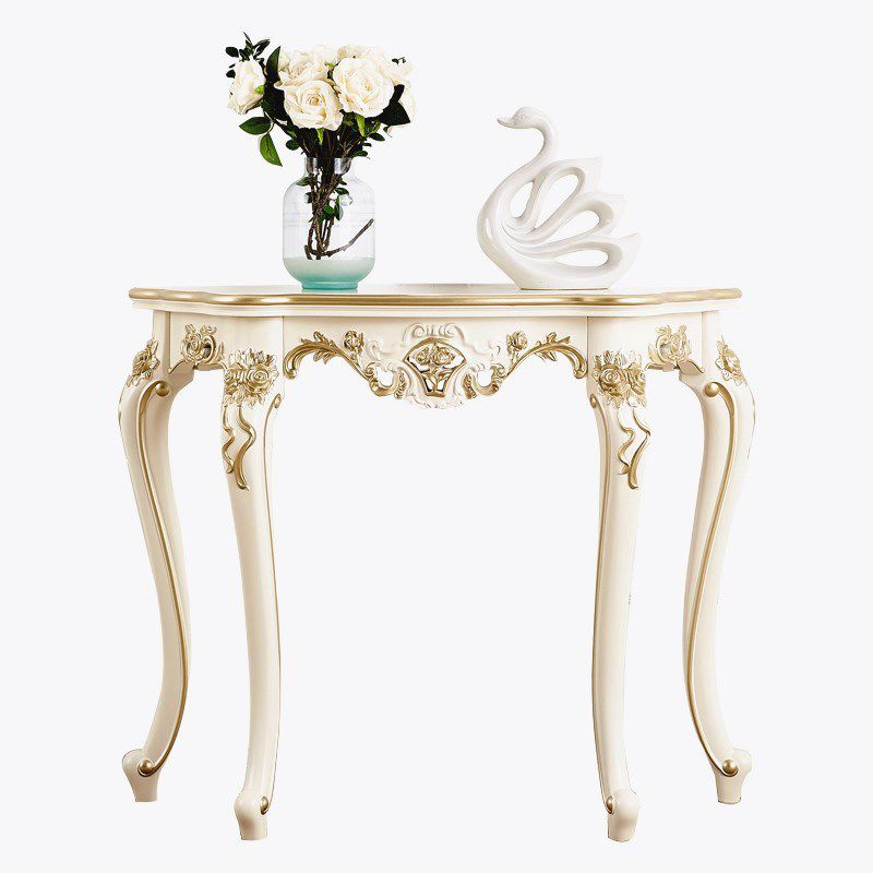 Sala vittoriana 4 gambe in legno in legno in legno di accento console di luna