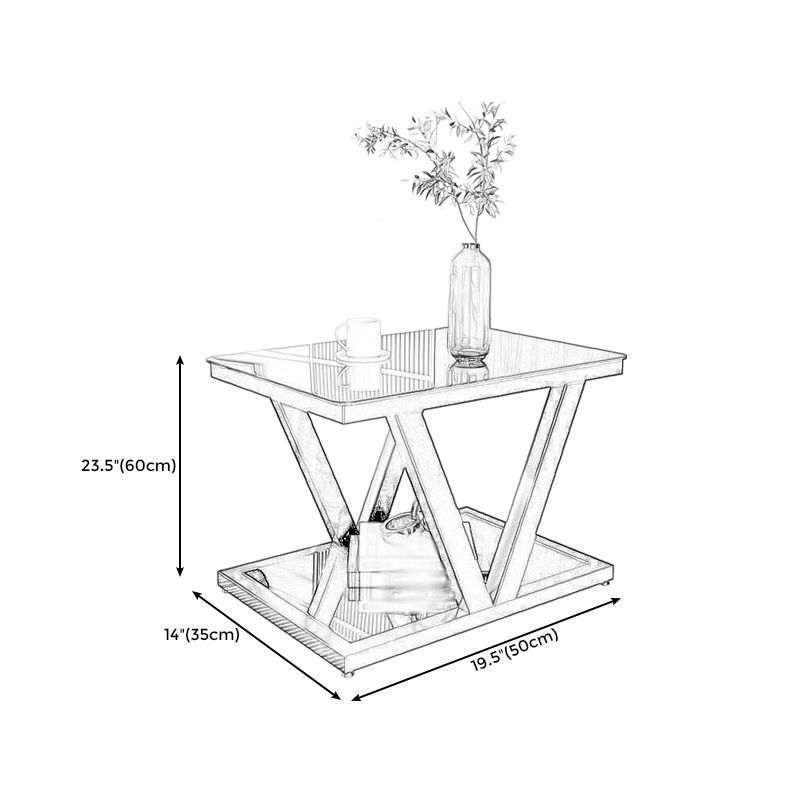Square Block Base Metal Frame Black/white Tempered Glass Rectangular Coffee Table Clearhalo 'Coffee & Accent Tables' 'Coffee Tables' 'coffee_tables' 'furn' 'furn_coffee_tables' 'Furniture' 'furniture_coffee_tables' 'Living Room Furniture' 1200x1200_37515a1a-3ff4-4f71-aaf5-3bfcd6c25579