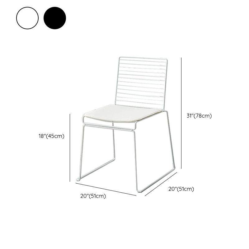 Industrial Metal Dining Room Chair Ladder Back Indoor Side Chair