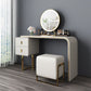 Glam Makeup Vanity Table Faux Leather Wood Dresser With Storage Drawers for Bedroom