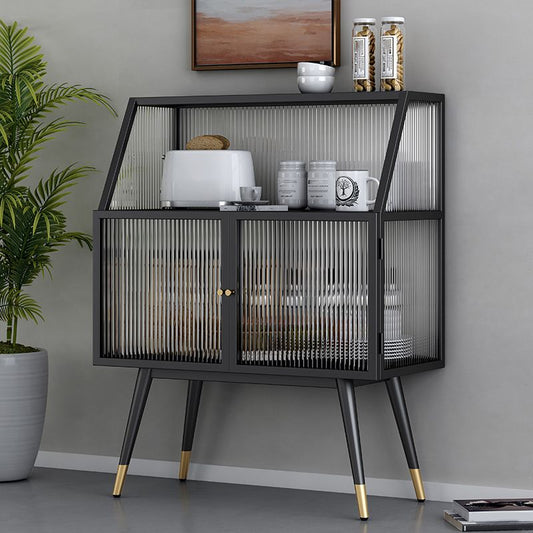 Matte Finish Glass Dining Buffet Modern Indoor Sideboard with Cabinets Clearhalo 'buffet_sideboard' 'Buffets & Sideboards' 'furn' 'furn_buffet_sideboard' 'Furniture' 'Kitchen & Dining Furniture' 1200x1200_375584f5-1be0-4692-a91e-ebb54c2b931e