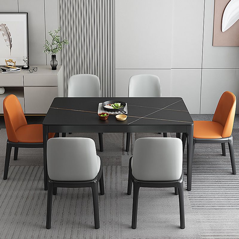 Modern Style 4 Legs Dining Table Three-Color Fixed Table of Sintered Stone Clearhalo ' dining_table' 'Dining Tables & Seating' 'Dining Tables' 'furn' 'furn_dining_table' 'Furniture' 'furniture_dining_table' 'Kitchen & Dining Furniture' 'kitchen&dining_furn' 'kitchen' 'kitchen_dining_table' 1200x1200_37558f30-86bd-48ca-8e46-b340278c96b0