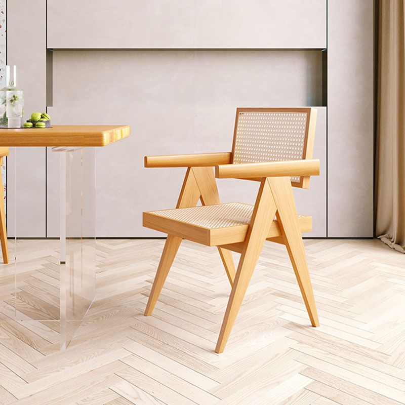 Modern Rectangular Dining Set Solid Wood and Acrylic 1/2/5 Pieces Natural Table and Chairs Clearhalo 'Dining Room Sets' 'Dining Tables & Seating' 'dining_room_set' 'furn' 'furn_dining_room_set' 'Furniture' 'furniture_dining_room_set' 'Kitchen & Dining Furniture' 'kitchen&dining_furn' 'kitchen' 1200x1200_3755e2c1-7a86-498f-ad4c-70c8a3c890e3