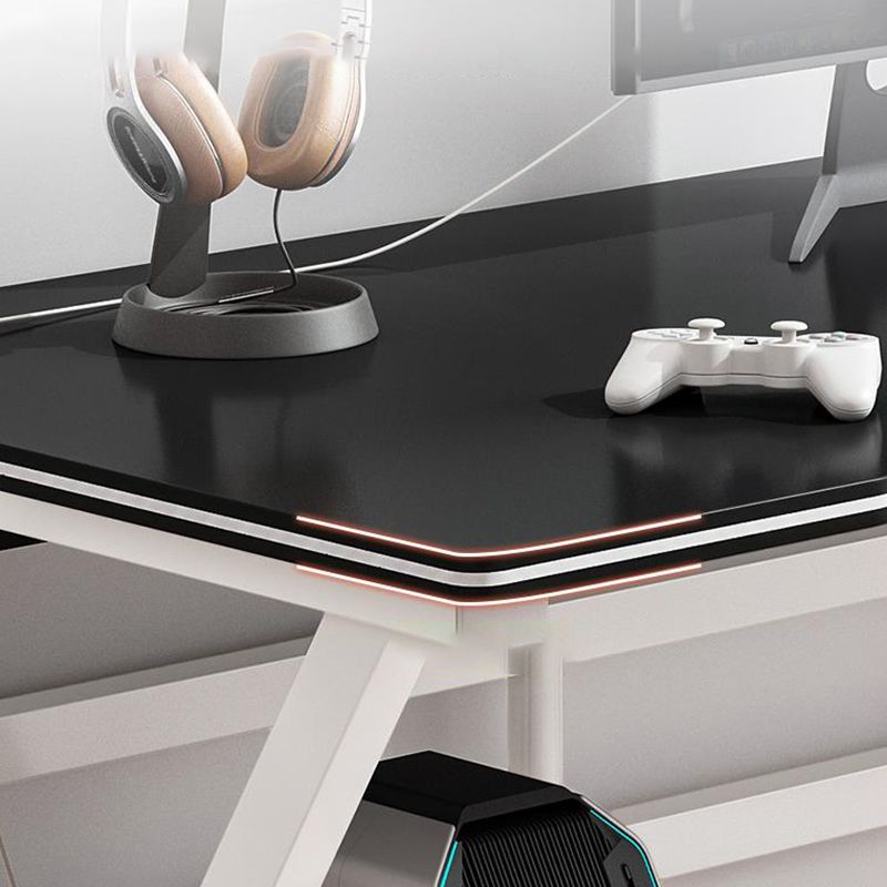 Zeitgenössischer Holz Office Desk Antique Finish Computer Desk mit Metallbeinen