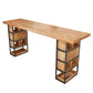 Wood Top Bar Table Modern Double Pedestal Coffee Shop Bar Dining Table with Storage Clearhalo 'Bar Furniture' 'Bar Tables' 'bar_tables' 'furn' 'furn_bar_tables' 'Furniture' 'furniture_bar_tables' 'Kitchen & Dining Furniture' 1200x1200_3758a177-b86f-416b-bced-0679d63b1aa6