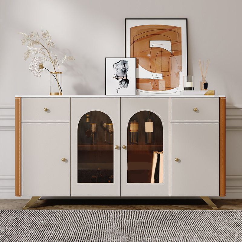 Moderno sideboard buffet a 2-catro e tavolo a buffet a 4 porte con luci a LED