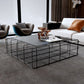 Frame Geometric Coffee Table Mid Century Black Finish Iron Cocktail Table