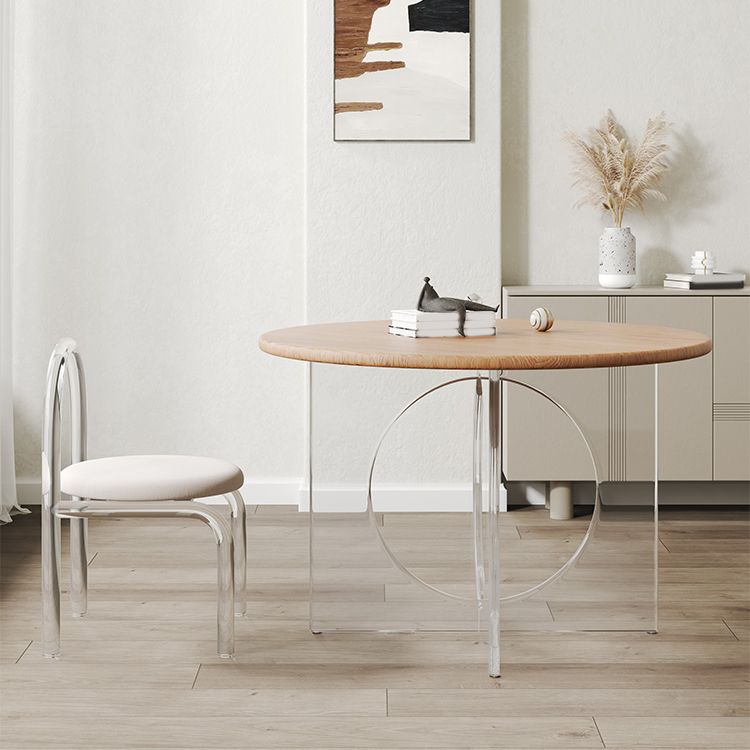 Modern 1/2/3/4/5 Pieces Dining Set Round Wood Dining Table for Dining Room Clearhalo 'Dining Room Sets' 'Dining Tables & Seating' 'dining_room_set' 'furn' 'furn_dining_room_set' 'Furniture' 'Kitchen & Dining Furniture' 1200x1200_375a824f-ce92-4756-aad4-b03a29baf8e8