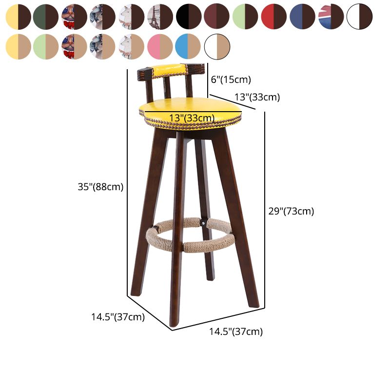 Contemporary Solid Wood Leather Barstool Indoor Bar Stool with Low Back for Kitchen Clearhalo 'Bar Furniture' 'Bar Stools' 'bar_stools' 'furn' 'furn_bar_stools' 'furniture_bar_stools' 'Kitchen & Dining Furniture' 'kitchen&dining_furn' 'kitchen' 'kitchen_furn' Furniture' 1200x1200_375aabfe-c3fd-4a2c-af6a-3ac6cf355a0c