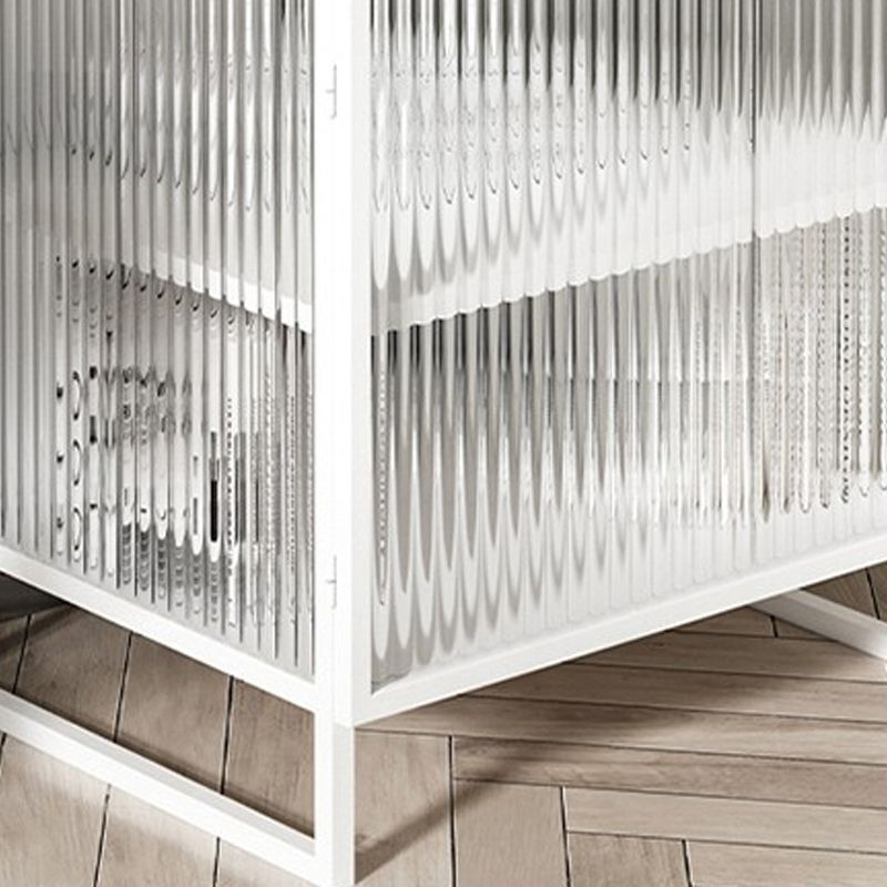 Tavolo da notte moderno da 21,65 "moderni in metallo nero / bianco mobile in metallo