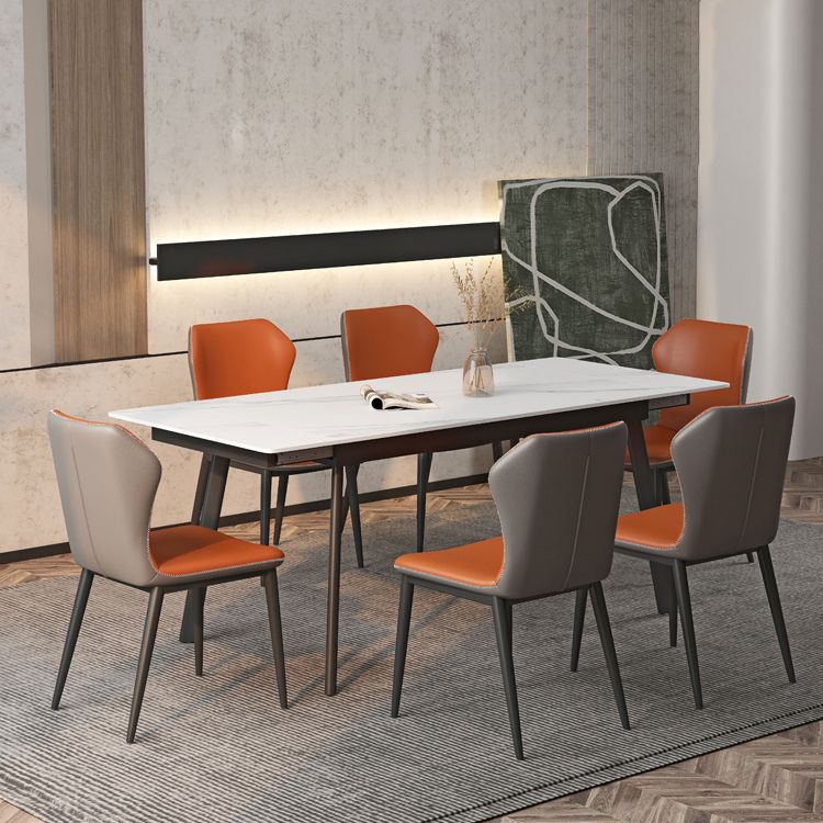 Contemporary Style Extendable Table Stone Rectangle Dining Table for Dining Room Clearhalo ' dining_table' 'Dining Tables & Seating' 'Dining Tables' 'furn' 'furn_dining_table' 'Furniture' 'furniture_dining_table' 'Kitchen & Dining Furniture' 'kitchen&dining_furn' 'kitchen' 'kitchen_dining_table' 1200x1200_375c07f1-dfd6-4d73-81d8-b3179ab56912