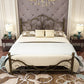 Industrial Open-Frame Bed Retro Metallic Low Profile Bed Frame with Headboard