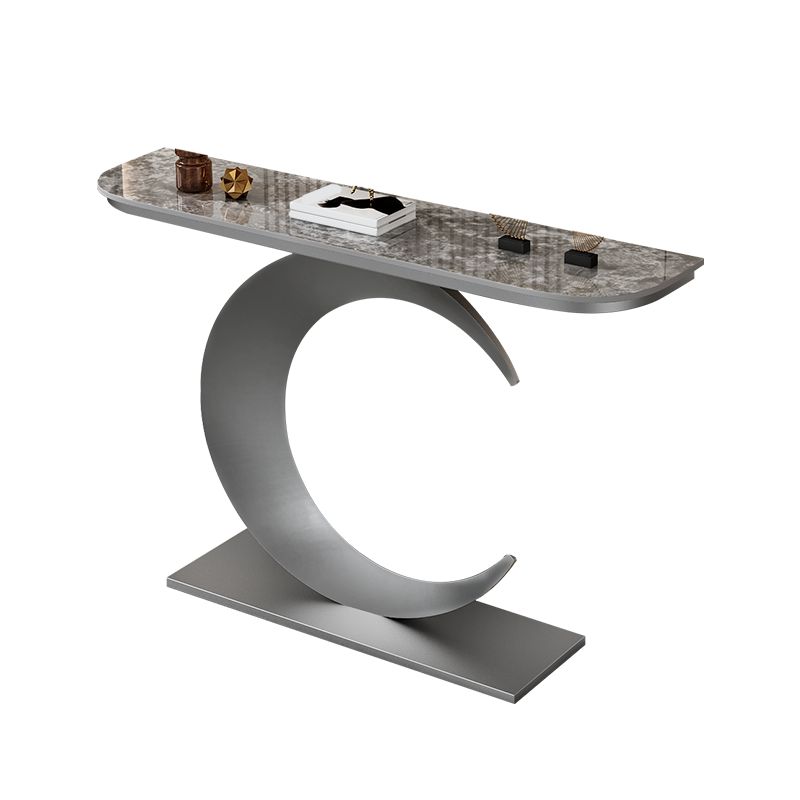 Glam Hall piedistallo ardesia e mezza luna di ferro resistente ai graffi