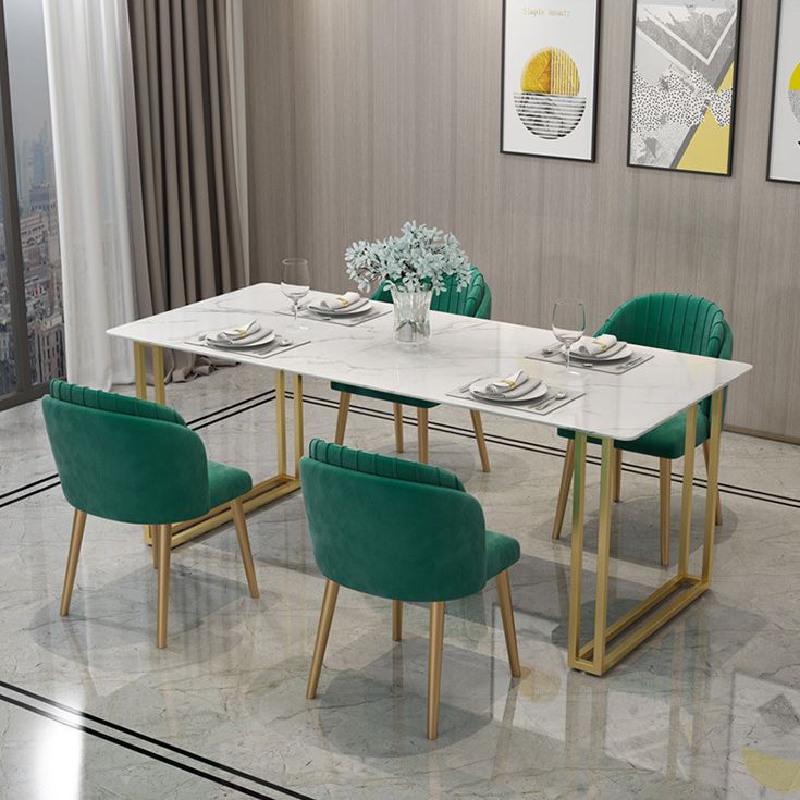 Glam Style 1/2/5 Pieces Dining Set White-gold Table Kitchen Set for Dining Room Clearhalo 'Dining Room Sets' 'Dining Tables & Seating' 'dining_room_set' 'furn' 'furn_dining_room_set' 'Furniture' 'furniture_dining_room_set' 'Kitchen & Dining Furniture' 'kitchen&dining_furn' 'kitchen' 1200x1200_375faa64-677c-43c6-aeb6-d2f3ec073000