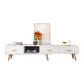 12" - Brede houten tv-standaard, verschuifbare Scandinavische tv-console met 2/3/4 lades