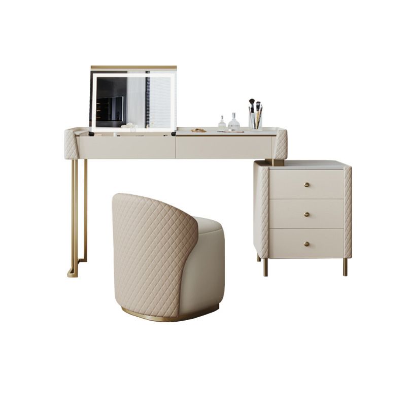 Glamstil Beige Rock Schiefer Eitelkeit mit 5 Schubladen Metallbasis