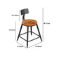 Tabouret de bar industriel en métal sans arme-arme chaise de bar rond en bois avec repose-pied
