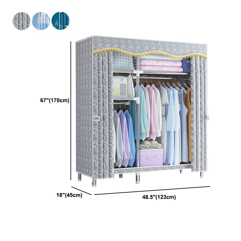 Modern Style Metal Wardrobe Bedroom Wardrobe Closet with Legs Clearhalo 'Armoires & Wardrobes' 'armoires_wardrobes' 'Bedroom Furniture' 'furn' 'furn_armoires_wardrobes' 'Furniture' 1200x1200_3763abce-0458-44b1-a4b5-6721d15a6374