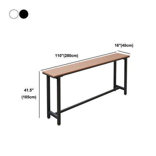 Wood Bar Dining Table Modern Rectangle Bar Table with Trestle Pedestal for Balcony Clearhalo 'Bar Furniture' 'Bar Tables' 'bar_tables' 'furn' 'furn_bar_tables' 'Furniture' 'furniture_bar_tables' 'Kitchen & Dining Furniture' 1200x1200_37671a02-4acb-4c2e-940e-e95bf76e5789