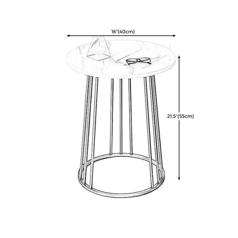 Mid-Century Modern Wooden Round Top End Table Abstract Metal Frame Sofa Side Table Clearhalo 'Coffee & Accent Tables' 'End & Side Tables' 'end_side_table' 'end_side_tables' 'furn' 'furn_end_side_tables' 'Furniture' 'furniture_end_side_table' 'Living Room Furniture' 1200x1200_37676712-9d42-4b06-be61-5475c0c8f7bc
