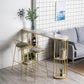 Stone Bar Dining Table Glam Bar Table with Double Pedestal for Dining Room Porch Clearhalo 'Bar Furniture' 'Bar Tables' 'bar_tables' 'furn' 'furn_bar_tables' 'Furniture' 'furniture_bar_tables' 'Kitchen & Dining Furniture' 1200x1200_37677347-71b4-496d-9ba4-0a12c96c386a