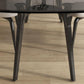 Rectangular Dining Table Modern Glass Tabletop with Metal Legs