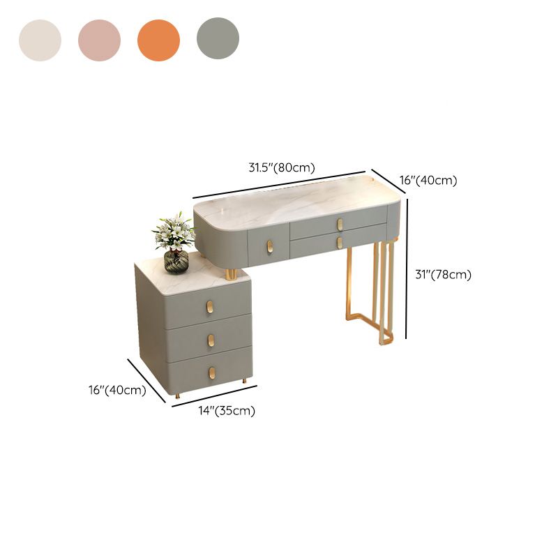 引き出し付きの現代的な木製のベッドルームライトミラードレッシングテーブル
