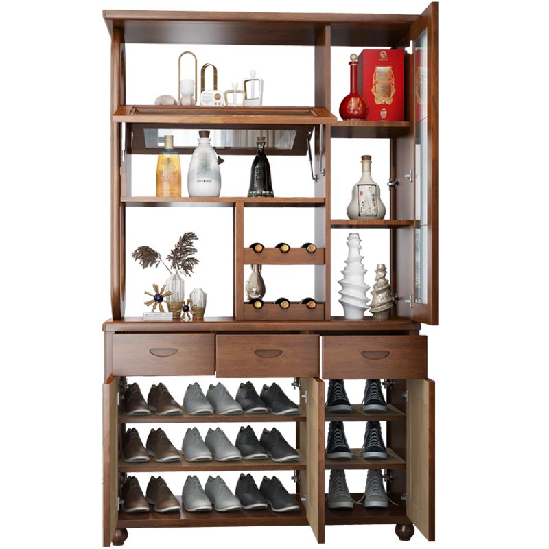 Modern Solid Wood Cabinet 15.74" Wide Accent Cabinet with Drawers and Doors