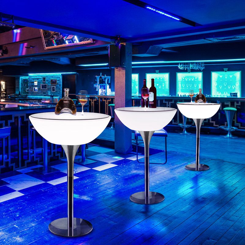 Polyethylene Round Table Industrial Style Restaurant Nightclub Lighting Bar Table Clearhalo 'Bar Furniture' 'Bar Tables' 'bar_tables' 'furn' 'furn_bar_tables' 'Furniture' 'Kitchen & Dining Furniture' 1200x1200_3769d86b-74ee-4953-81e6-bd807ad3b1b1