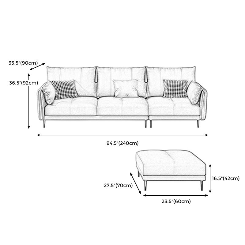 Grey Removable Cushions Faux Leather Straight Arm Sofa/Sectional with Wear-Resisting Clearhalo 'furn' 'furn_sectionals' 'Furniture' 'Living Room Furniture' 'Sectionals' 1200x1200_376b3f4e-7d5c-4526-b642-52ce038267d7