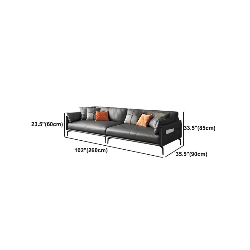 Scandinavian Dark Gray Stain-Resistant Storage Grain Leather Sofa & Chaise Clearhalo 'furn' 'furn_sectionals' 'Furniture' 'Living Room Furniture' 'Sectionals' 1200x1200_376bf9d0-26ff-4540-9079-5db5f72f2998