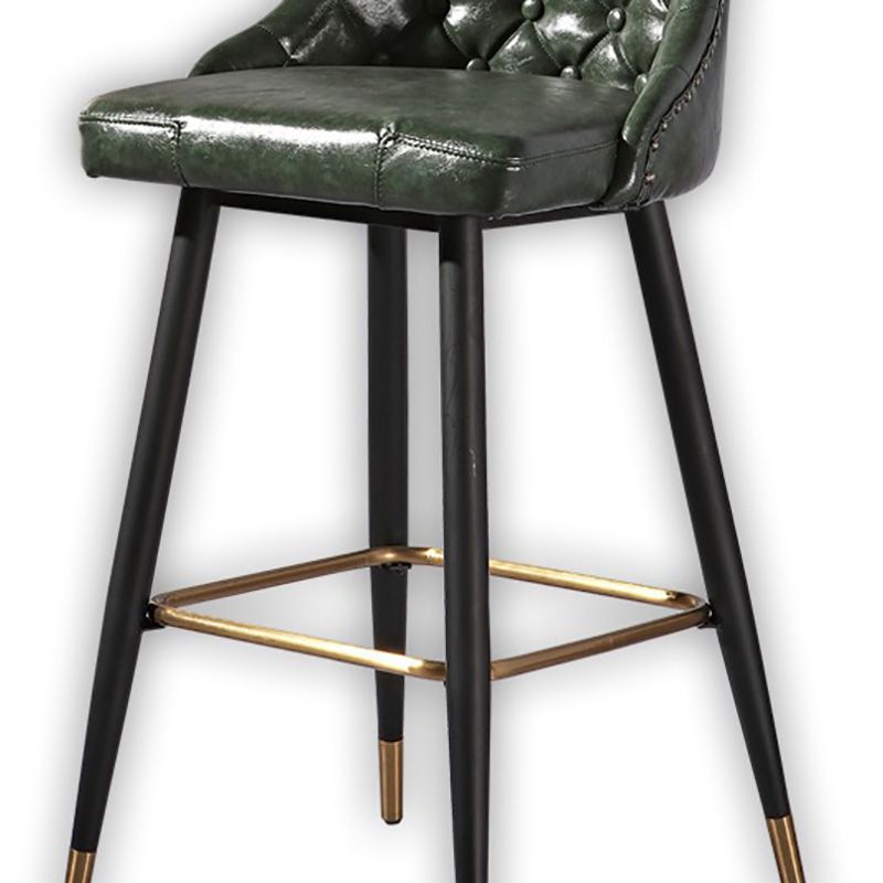 Glam Style Faux Leather Barstool Armless Low Back Bar Stool with Metal Legs Clearhalo 'Bar Furniture' 'Bar Stools' 'bar_stools' 'furn' 'furn_bar_stools' 'Furniture' 'Kitchen & Dining Furniture' 1200x1200_376c2b39-e462-44b6-bc2f-16f7161dcb0f
