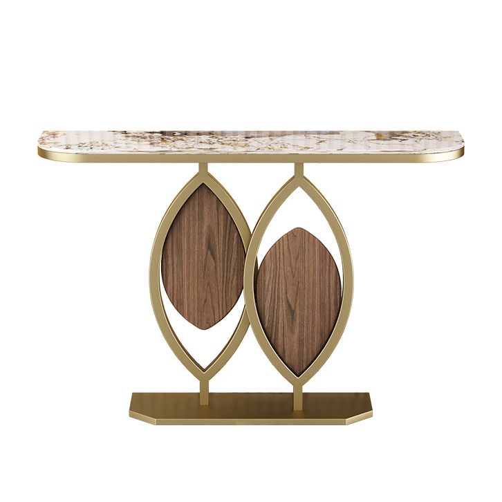 グラムコンソールアクセントテーブルアンティークフィニッシュハーフムーンコンソールテーブル