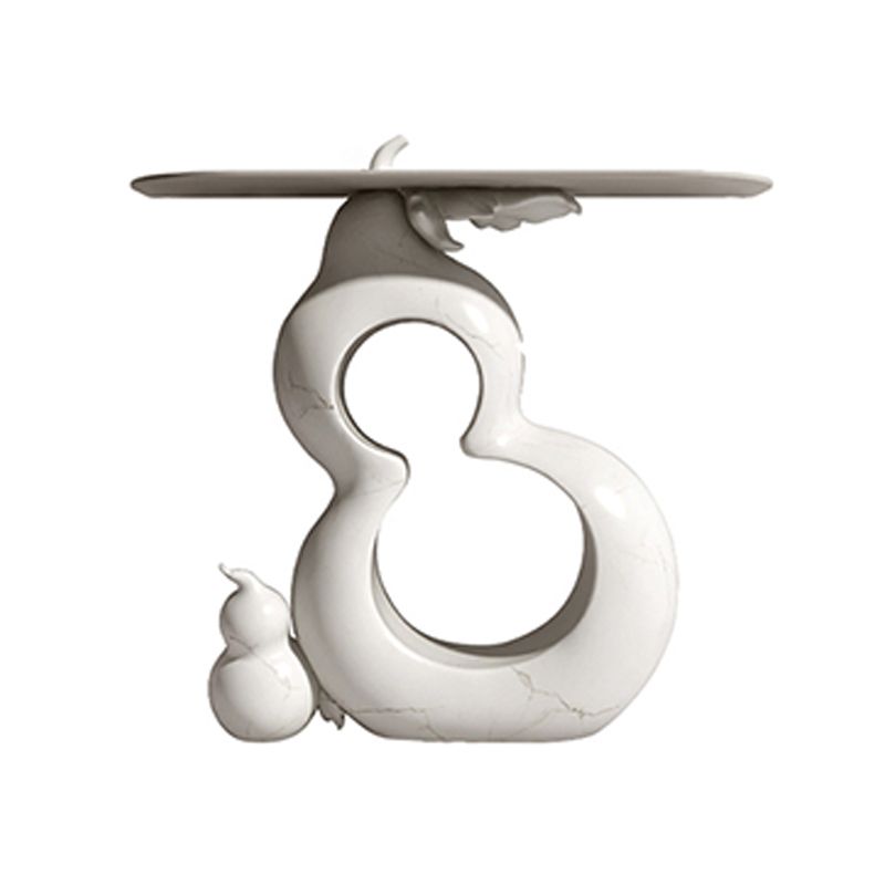 Half Moon Shape Contemporary Console Table White Console Sofa Table