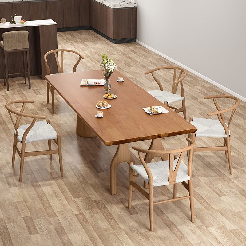 Modern Pine Wood Table for Restaurant Rectangle Dining Table with 3 Legs Clearhalo 'Dining Tables & Seating' 'Dining Tables' 'dining_table' 'furn' 'furn_dining_table' 'Furniture' 'furniture_dining_table' 'Kitchen & Dining Furniture' 'kitchen' 'kitchen_dining_table' 1200x1200_376e2226-e55a-45d8-b9ed-f0af32080e92