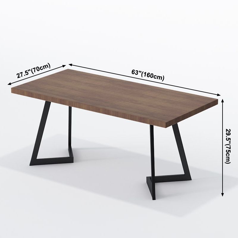 Industrial Brown Dinner Table Solid Wood Table with Metal Base for Dining Room Clearhalo ' dining_table' 'Dining Tables & Seating' 'Dining Tables' 'furn' 'furn_dining_table' 'Furniture' 'furniture_dining_table' 'Kitchen & Dining Furniture' 'kitchen&dining_furn' 'kitchen' 'kitchen_dining_table' 1200x1200_376e9390-79e3-473f-9005-95b097336830