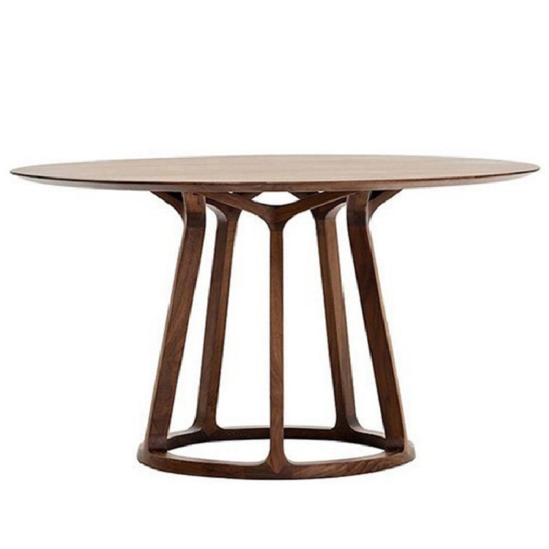Modern Solid Wood Dining Table Brown Round Table with Pedestal Base for Home Clearhalo ' dining_table' 'Dining Tables & Seating' 'Dining Tables' 'furn' 'furn_dining_table' 'Furniture' 'furniture_dining_table' 'Kitchen & Dining Furniture' 'kitchen&dining_furn' 'kitchen' 'kitchen_dining_table' 1200x1200_376f0ebe-faff-4d7b-b591-63d5f81ec471