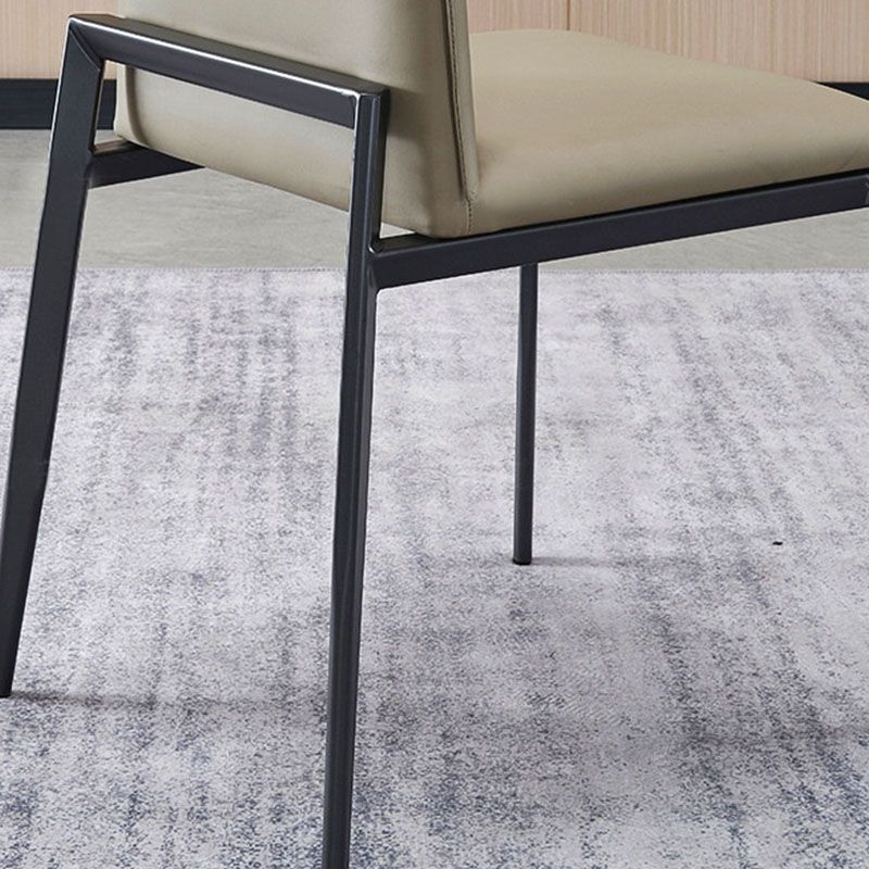Chaise de salle à manger de cuisine en métal contemporain chaise latéral en faux cuir